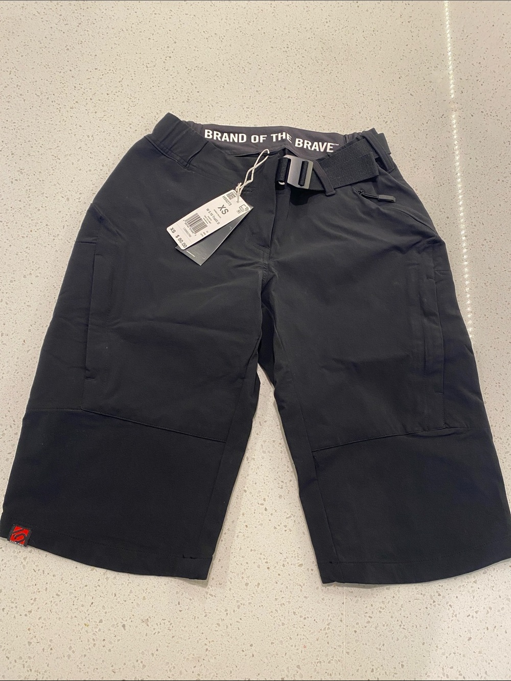 adidas Black Women's Trail Bike Shorts with Belt Detail